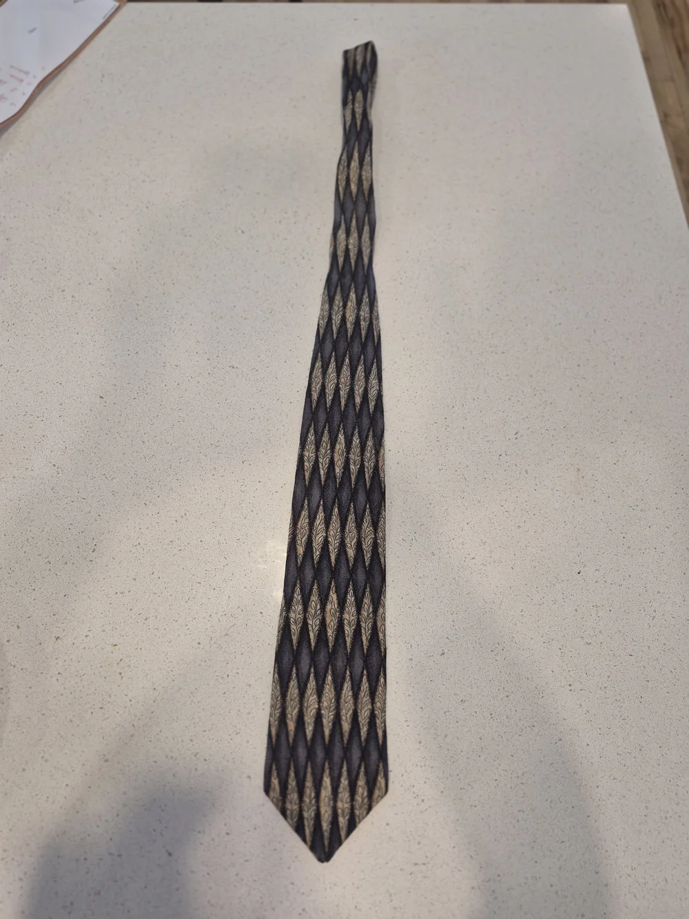 Vintage Brown and Black Paisley-Stripe Tie - Picture 5 of 8